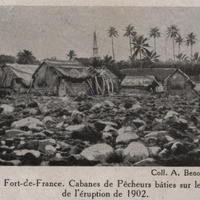 Fort-de-France. Cabanes de pêcheurs bâties sur les apports de l'éruption de 1902