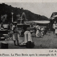 Saint-Pierre. La Place Bertin après la catastrophe du 8 mai 1902