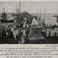 La première fête officielle à Saint-Pierre, depuis sa destruction en 1902. Le 18 février 1928, le…