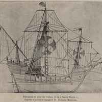 Elévation et du plan de voilure de la « Santa Maria »