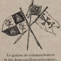 Le guidon de commandement et les deux pavillons principaux