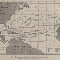 Carte de tous les itinéraires de Christophe Colomb dans leurs rapports avec la mer des Sargasses