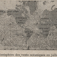 Planisphère des vents océaniques en juillet