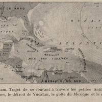 Le Gulf Stream. Trajet de ce courant à travers les Petites Antilles, la mer des Caraïbes, le…