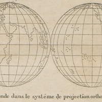 Mappemonde dans le système de projection orthographique