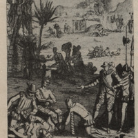 Extermination des indiens. ( D'après une gravure du XVIIe siècle )