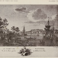 Le port de Bayonne vu de la Rive gauche au dessus de la Ville
