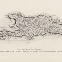 Carte de l'île de Saint-Domingue dréssée par J.B. d' Anville en 1930, pour l'Histoire de l'île…