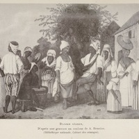 Danses nègres, d'après une gravure en couleur de A. Brunias.  (  Bibliothèque Nationale, Cabinet…