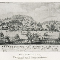 Vue du Cap-Français en 1723, d'après un dessin gravé de Sartre de Saint-Laurens, (  Bibliothèque…