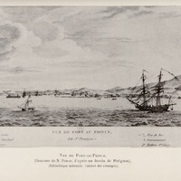 Vue du Port-au-Prince (gravure de N. Ponce, d'après un dessin de Pérignon). Bibliothèque Nationale,…