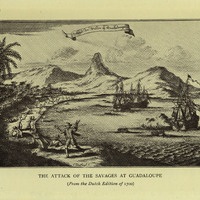 The attack of the savages at Guadaloupe (from the dutch editions of 1700)