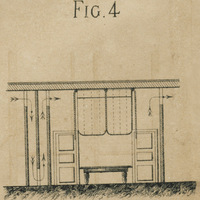 Figure 4 : Coupe verticale d'un cabinet ventilé avec cloisons à chicanes et plafond-tenture