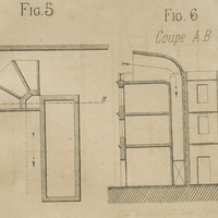 Figure 5-6 : Plan et coupe d'un cône de concentration et de déviation des courants d'air