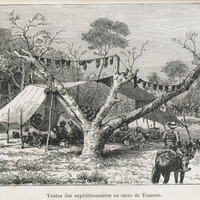 Tentes des expéditionnaires au cerro de Tamane