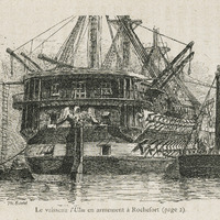 Le vaisseau l'Ulm en armement à Rochefort