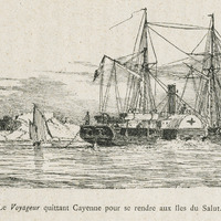 Le Voyageur quittant Cayenne pour se rendre aux iles du Salut