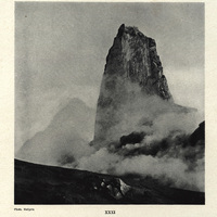 The tower of Pelée looking south by west, view taken near the crater's edge June 13, 1903