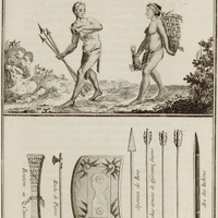 Indiens, homme & femme, de la Guyane françoise & les armes qui font en usage parmi ces peuples