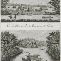 Vue du Poste de Devil's harwar sur la Cottica & Barges armées, commandées par le Capitaine Stedman …