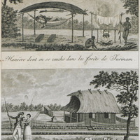 Manière dont on se couche dans les forêts de Surinam & Retraite champêtre- la Chaumière [planche 40]