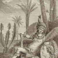 Représentation d'un indien en milieu exotique
