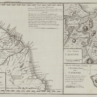 Carte von Franzosischen Guiana, Die insel Cayenne & Plan von den stadt und dem fort von Cayenne