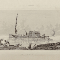 Bateau de bois de construction