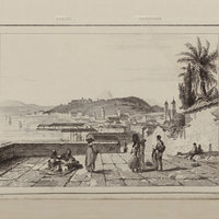 Vue de Rio de Janeiro, devant l'église de la San Bonté
