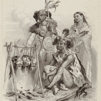 Guerriers et femme de Bornéo