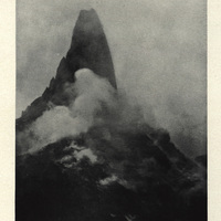 The tower of Pelée with its supporting dome, view looking north-northwest. Photograph taken at the…