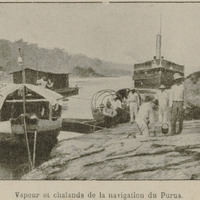 Vapeur et chalands de la navigation du Purus