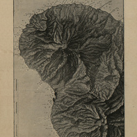 Carte de la partie nord de la Martinique. Zone de dévastation du volcan