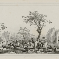 Vue du grand Marché aux légumes, fruits et volailles