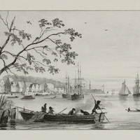 Vue du port de Paramaribo.
