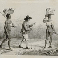 Planteurs se rendant à une plantation voisine.