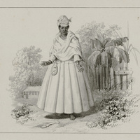 Une femme en grand costume