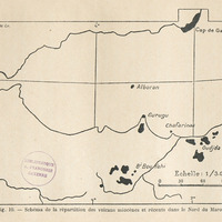 Schéma de la répartition des volcans miocénes et récents dans le Nord du Maroc