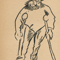 Bagnard avec béquille