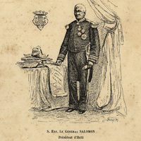 S. Exc. Le Général Salomon Président d'Haïti (1880-1887). Réélu le 30 juin 1886 pour une nouvelle…