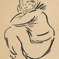 Un homme accroupi