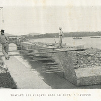 Travaux des forçats dans le port, Cayenne