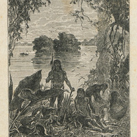 Quelques indiens erraient à l'embouchure de ce cours d'eau
