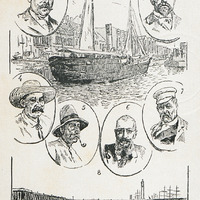 Le Georges-Croizé dans le bassin du commerce à Dunkerque. Portraits de G. Croizé, Baudelle, Bernon,…