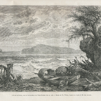 L'ile de la Tortue, vue de l'embouchure des Trois-Rivières (voy. P. 182).