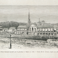 Ruines du Palais-National incendié par le président S. Salnave en 1868.