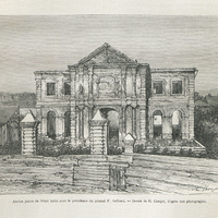 Ancien palais du Sénat brûlé sous la présidence du général F. Geffrard.