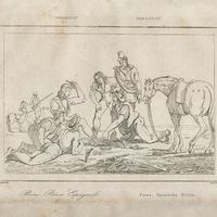 Peons. Patres. Espagnols. Peons. Spanische Hirten. Paraguay