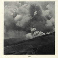 The issuing blasts from the crater - August 24, 1902, lower white clouds from base of crater