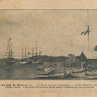 La rade du Moule. Le Moule, port sur l'Atlantique. Centre industriel très important. Usines à sucre…